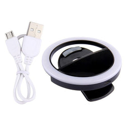 Rechargeable LED Selfie Ring Light - Black