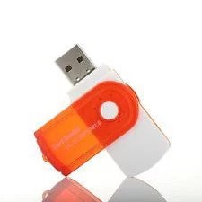 USB 2. 0 Multi Card Reader - White & Orange