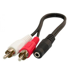 3.5mm Female To 2RCA Male Cable