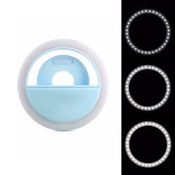 Rechargeable LED Selfie Ring Light - Blue