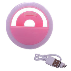 Rechargeable LED Selfie Ring Light - Pink