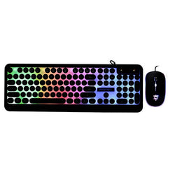 Wired Gaming and Mouse Rainbow Backlit Keyboard- HK3970