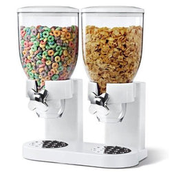Double Cup Cereal Dispenser - White