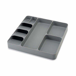 Tableware Cutlery Drawer Organizer Plastic- Silver