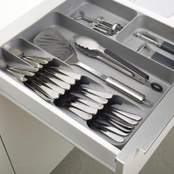 Tableware Cutlery Drawer Organizer Plastic- Silver