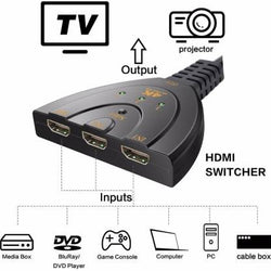 HDMI 4K HD Pigtail Switch Adapter 3 input 1 output