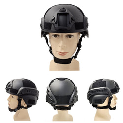 Tactical Helmet For Outdoor Paintball Head Protector - Black