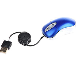 Mini USB Optical Wired Mouse Retractable Cable