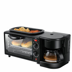 3-in-1 Electric Multi-Functional Breakfast Maker -Black