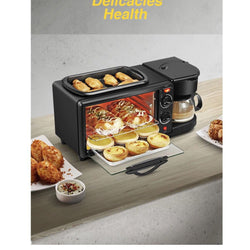 3-in-1 Electric Multi-Functional Breakfast Maker -Black
