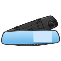 Rearview Mirror Dual Channel DVR Camera Recorder Dash Cam Full HD 1080p -Black