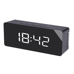 Led Mirror Clock -Black