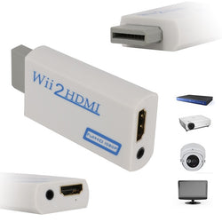 Wii to HDMI 1080p Converter Adapter for Nintendo Wii Console 3.5mm audio Replacement - White